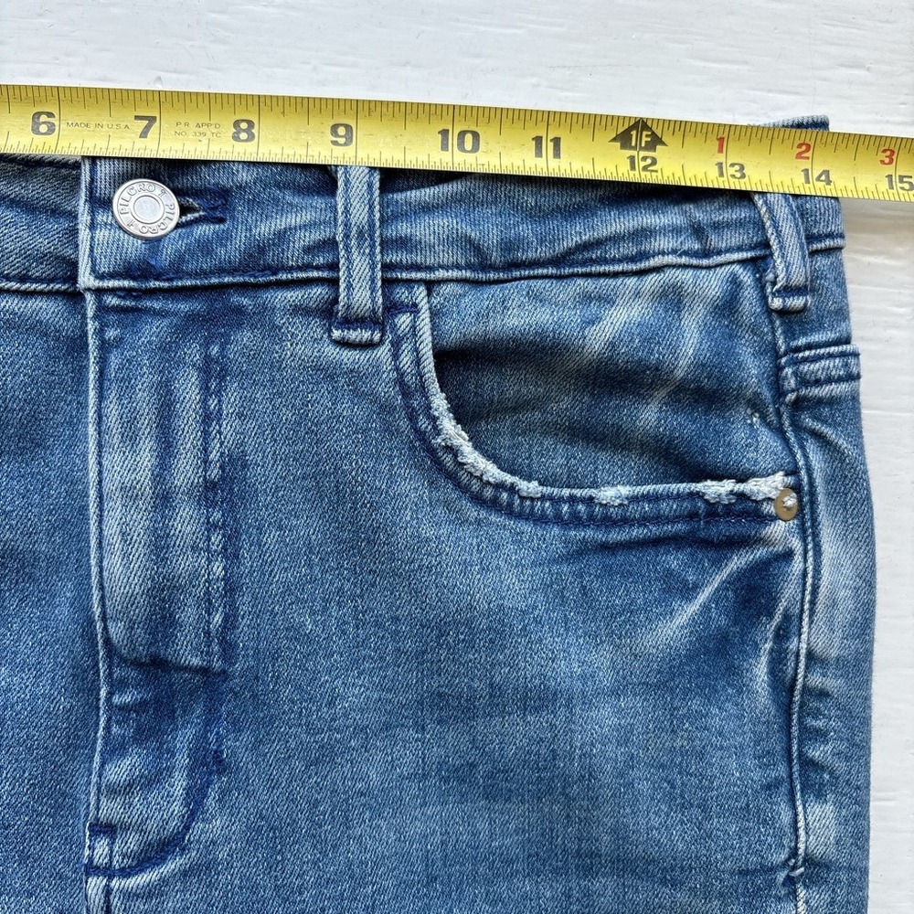 Pilcro Flare Womens 26 Jeans Blue Distressed High Rise Ripped Stretch Denim - Picture 8 of 10